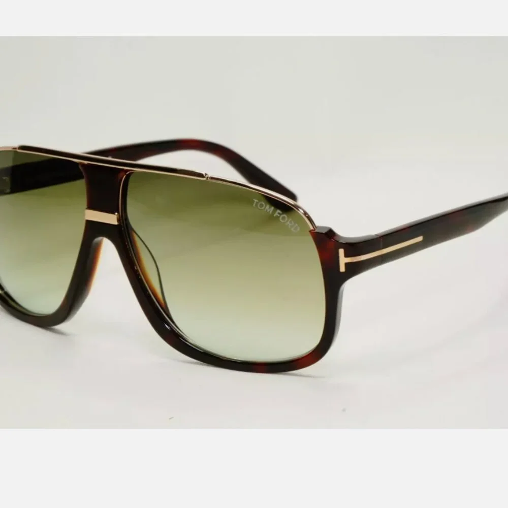 Tom Ford Brown Gold Green Tint Men's 60mm Sunglasses